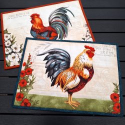 Garden Gate Roosters - dkkeserviet panel