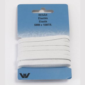 Elastik 6 mm hvid