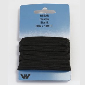 Elastik 6 mm sort