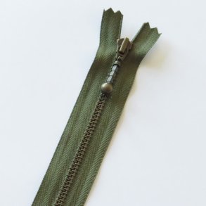 YKK 4 mm antik messing lynls 20 cm - Army