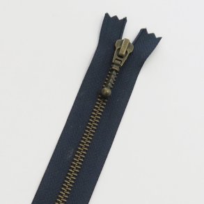 YKK 6 mm antik messing lynls 35 cm - Marine