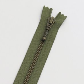 YKK 6 mm antik messing lynls 35 cm - Army