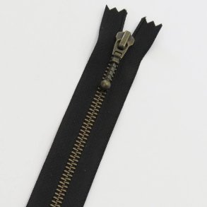 YKK 6 mm antik messing lynls 35 cm - Sort