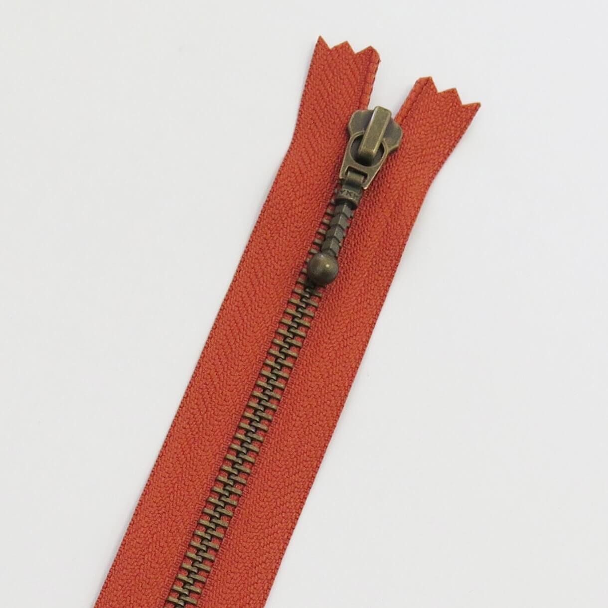 YKK 6 mm antik messing lynls 35 cm - Rust