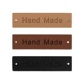 Handmade labels - lder - 6 stk.