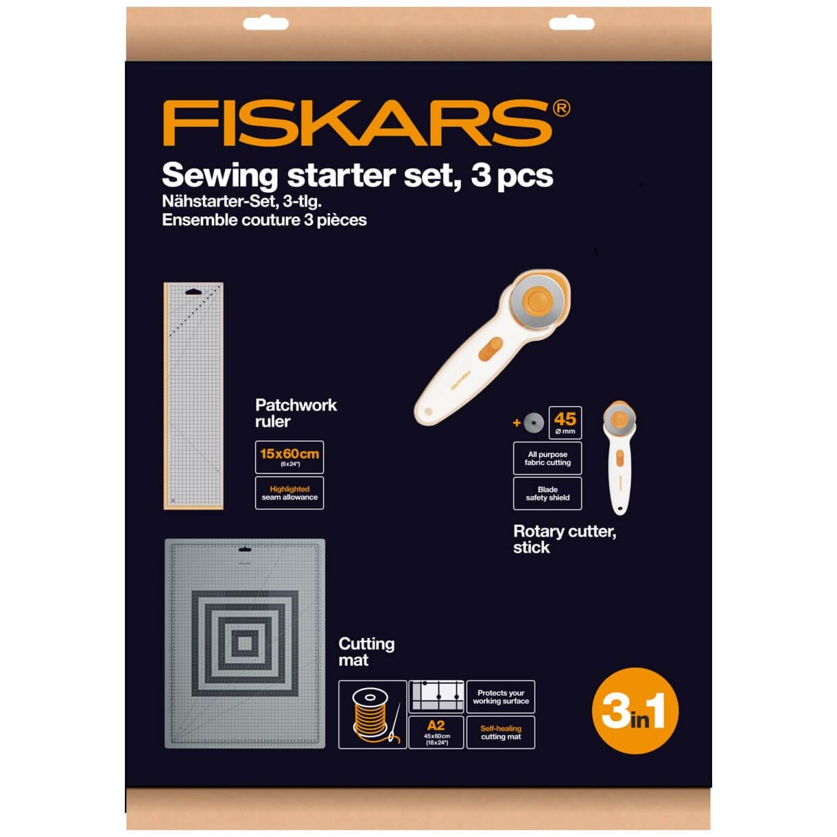 Fiskars startst - Rullekniv, lineal og underlag