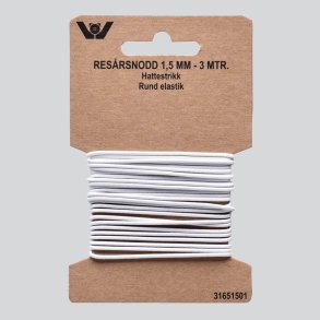 Elastik - rund 1,5 mm - 3 meter
