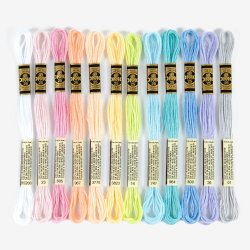 Moulingarn sampak med 12 farver - Pastel