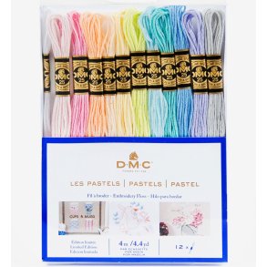 Moulingarn sampak med 12 farver - Pastel