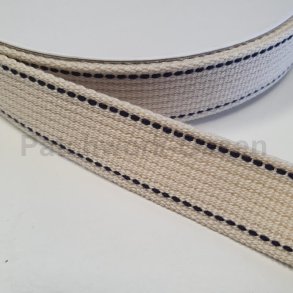 Gjordbnd 25 mm - Rhvid/marine - 1/2 meter