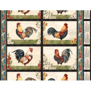 Garden Gate Roosters - dkkeserviet panel