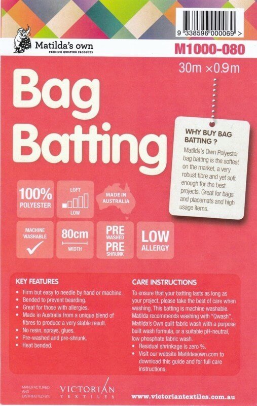 Matildas Bag Batting - Mellemfoer til tasker