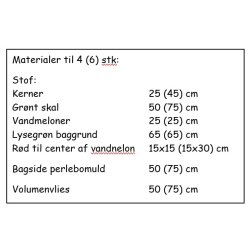 Dkkeserviet med vandmelon - Sykit 6 stk.