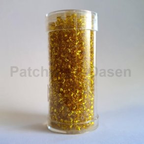 Rocailles perler 9/0 - Gul glas med slvkerne