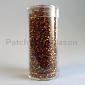 Rocailles perler 9/0 - Brun glas med slvkerne