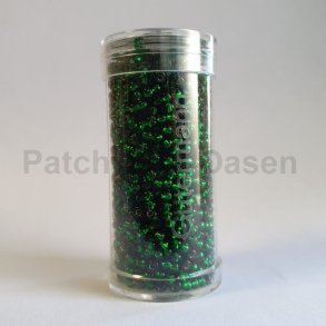 Rocailles perler 9/0 - Grn med slvkerne