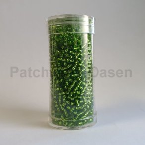 Rocailles perler 9/0 - Mellem grn med slvkerne