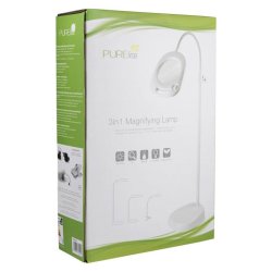 Purelite 3 i 1 gulv-/bordlampe med lup