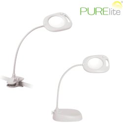 Purelite 3 i 1 gulv-/bordlampe med lup